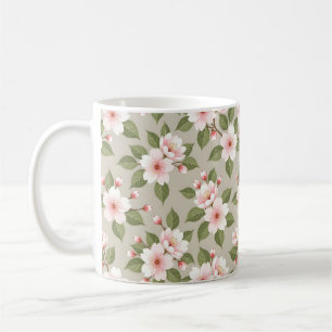 Elegant cherry blossoms seamless pattern coffee mug