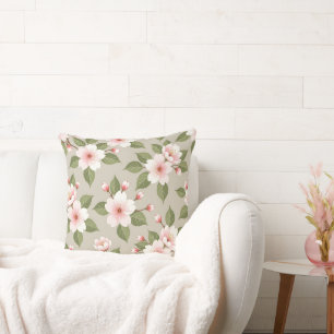 Elegant cherry blossoms seamless pattern cushion