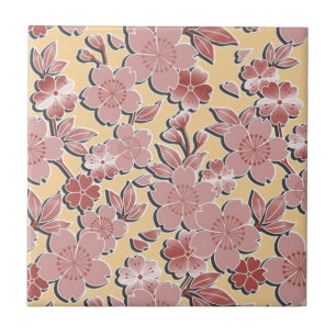 Elegant cherry blossoms tile