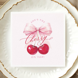 Elegant Cherry on Top Bridal Shower Napkin