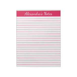 Elegant Cherry Red 8.5x11 Letter Size Personalised Notepad