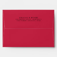 Elegant Cherry Red White Return Address Wedding