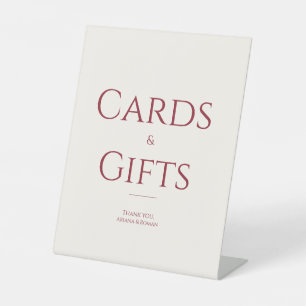 Elegant Cherry Vanilla Cards & Gifts Minimalist Pedestal Sign