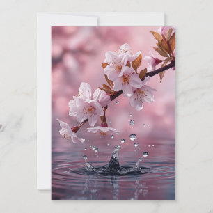 Elegant Cherry  Water Reflection Invitation