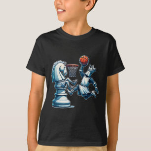 Elegant Chess Board King Sketll Game T-Shirt