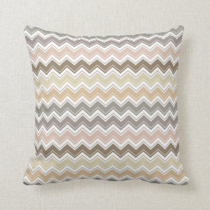 Elegant Chevron Designer's Earth Tone Pattern Cushion