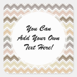 Elegant Chevron Designer's Earth Tone Pattern Square Sticker