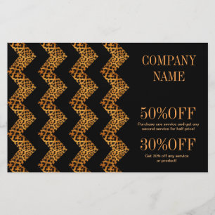 elegant  chevron geometric pattern leopard print flyer