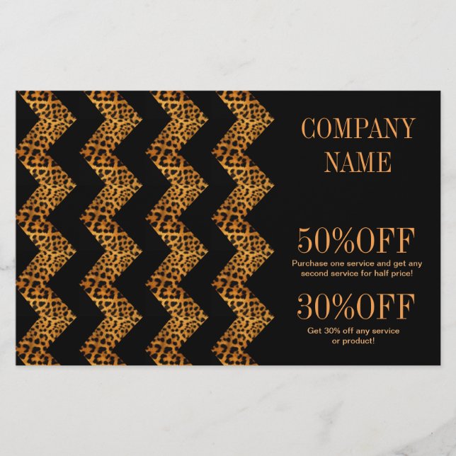 elegant  chevron geometric pattern leopard print flyer (Front)