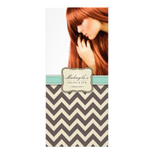 Elegant Chevron Modern Brown, Green and Beige Rack Card