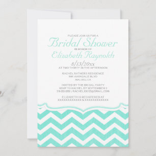 Elegant Chevron Zigzag Bridal Shower Invitations