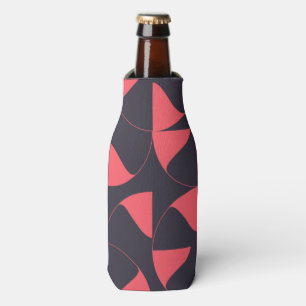 Elegant, chic, abstract circular geometric flowers bottle cooler