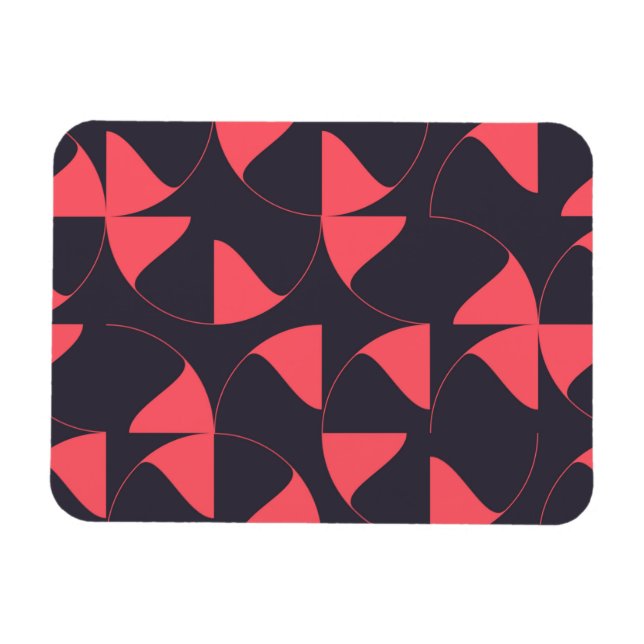 Elegant, chic, abstract circular geometric flowers magnet (Horizontal)