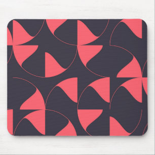 Elegant, chic, abstract circular geometric flowers mouse pad