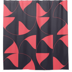 Elegant, chic, abstract circular geometric flowers shower curtain