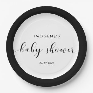 Elegant chic Baby shower Paper Plate