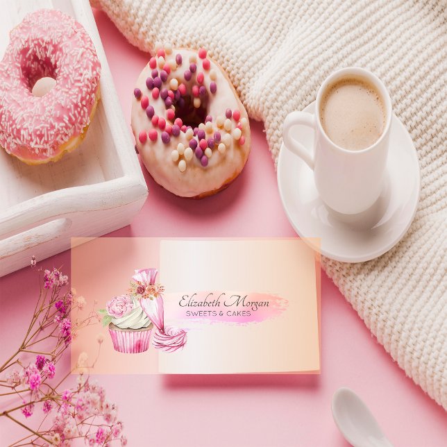 Elegant Chic Bakery Tool Piping Bag Flowers Business Card (Creator Uploaded)