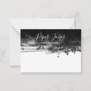 Elegant Chic Black Abstract Photographer Signature Card