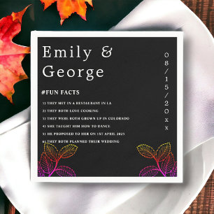 Elegant Chic Black And White Simple Fall Wedding Napkin