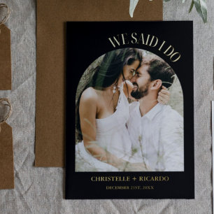 Elegant & Chic black & Gold Arch Elopement Wedding