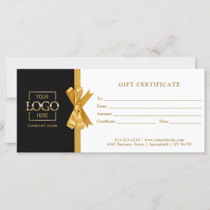 Elegant Chic Black Gold Business Gift Certificate