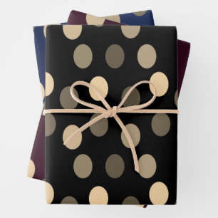 Elegant Chic Black Gold Grey Minimalist Geometric Wrapping Paper Sheet