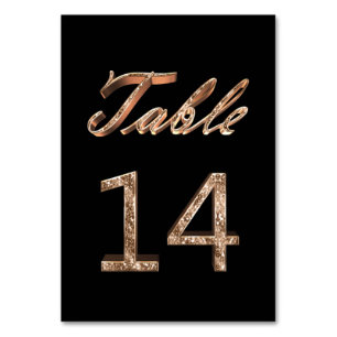 Elegant Chic Black Gold Party Table Number 14