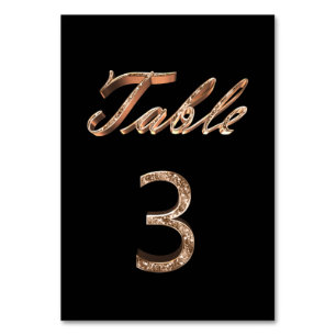 Elegant Chic Black Gold Party Table Number 3