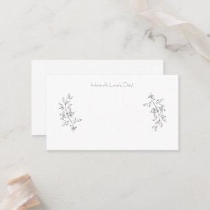Elegant Chic Black & White Botanical Leaves Cards