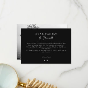 Elegant Chic Black & White Photo Thank You Card