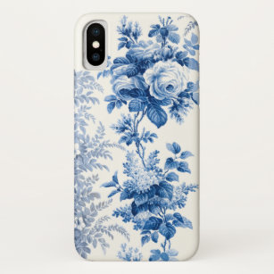 Elegant Chic Blue and White Vintage Floral Case-Mate iPhone Case