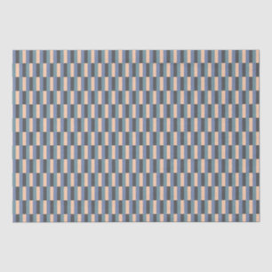 Elegant Chic Blue Hues and Peach Geometric Pattern Tissue Paper