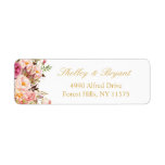 Elegant Chic Blush Pink Floral Gold Wedding<br><div class="desc">Elegant Chic Blush Pink Floral Gold Wedding Address Label. 
(1) For further customisation,  please click the "customise further" link and use our design tool to modify this template. 
(2) If you need help or matching items,  please contact me.</div>