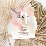 Elegant Chic Blush Pink Marble Agate 21st Birthday Invitation<br><div class="desc">Modern minimalist 21st birthday invitation featuring blush pink marble agate watercolor style background with chic typography and elegant script.</div>