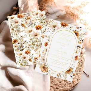 Elegant & Chic Boho Fall Wildflower  Wedding  Invitation