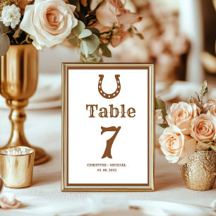 Elegant & Chic Boho Western Cowboy Wedding Table Number