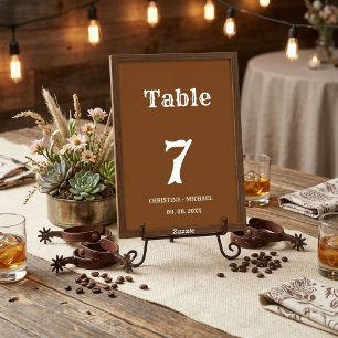 Elegant & Chic Boho Western Cowboy Wedding Table Number