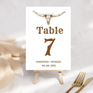Elegant & Chic Boho Western Cowboy Wedding  Table Number