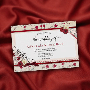 Elegant Chic Botanical Ornate Frame Floral Wedding Invitation