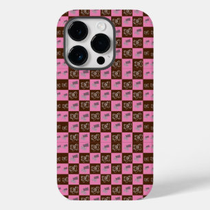 Elegant Chic Brown Plaid & Bear   Case-Mate iPhone 14 Pro Case