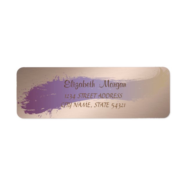 Elegant Chic ,Brush Stroke  Address Label (Front)
