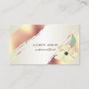 Elegant Chic , Brush Stroke, Flower Business Card
