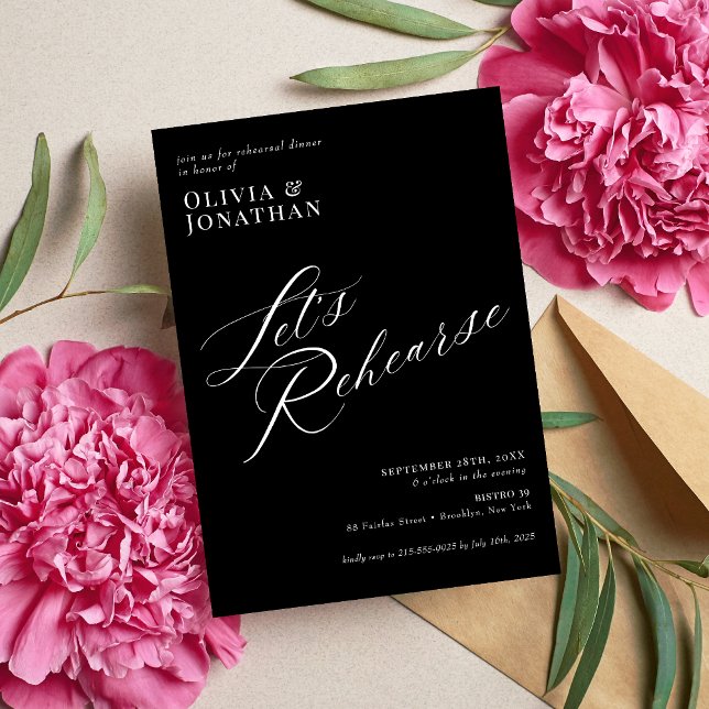 Elegant Chic Calligraphy Rehearsal Dinner  Invitation (Creator Uploaded)