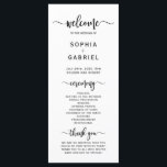 Elegant Chic Calligraphy Script Wedding Ceremony Programme<br><div class="desc">Elegant Chic Boho wedding program is perfect for a modern minimal wedding. All the wedding ceremony information and the wedding party's name listed on this program. Design featuring black cursive hand lettered typography/calligraphy brush font on a white background, with a simple clean look. Including the name of the bride and...</div>