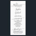 Elegant Chic Calligraphy Script Wedding Ceremony Programme<br><div class="desc">Elegant Minimalist Chic wedding program is perfect for a modern minimal wedding. All the wedding ceremony information and the wedding party's name listed on this program. Design featuring black cursive hand lettered typography/calligraphy on a white background, with a simple clean look. Including the name of the bride and groom, the...</div>