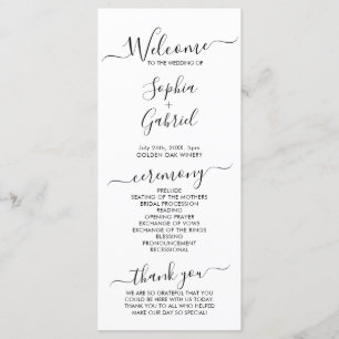 Elegant Chic Calligraphy Script Wedding Ceremony Programme