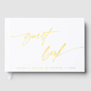 Elegant Chic Calligraphy Wedding Guest Book