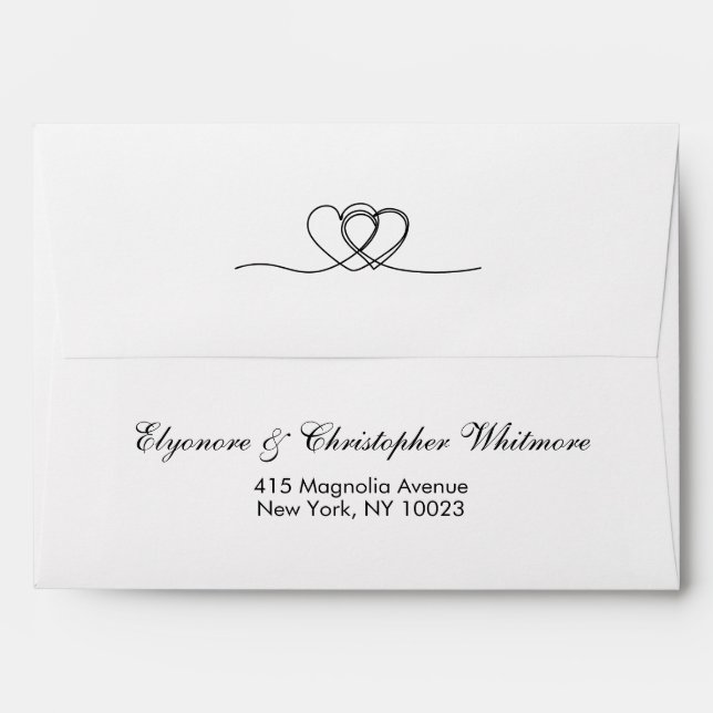  Elegant Chic Calligraphy Wedding Invitation Envelope (Back (Top Flap))