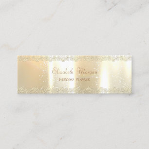 Elegant Chic Charming ,Faux Gold,Gold Lace Mini Business Card