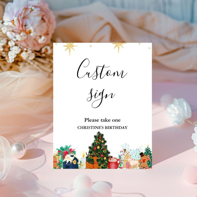 Elegant & chic christmas custom sign  table Sign (Creator Uploaded)